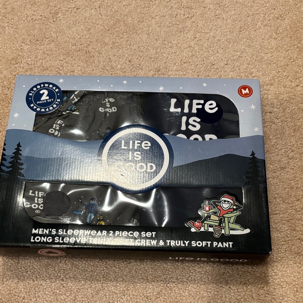 Life Is Good Men’s Pajama Set 2-Piece | Size M | New in Box Sleepwear
